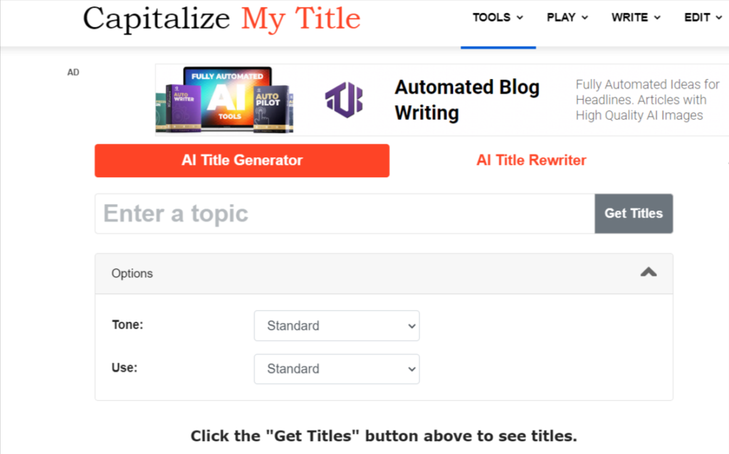 Capitalize my title