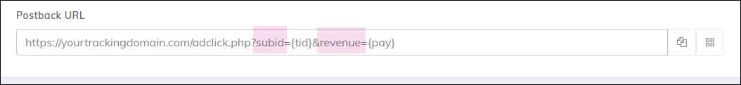 Postback URL for an affiliate network in CPV One